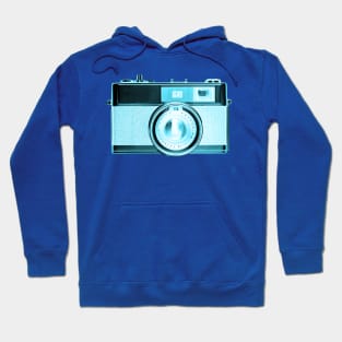 Cyan - Vintage 1960s Rangefinder Camera Hoodie